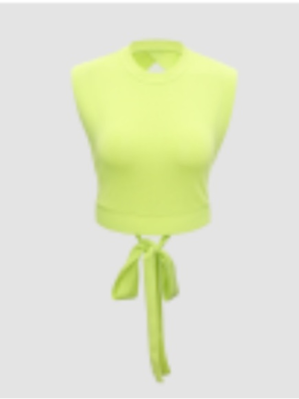 Cider Neon Yellow Knitted Top in Pale Green - M